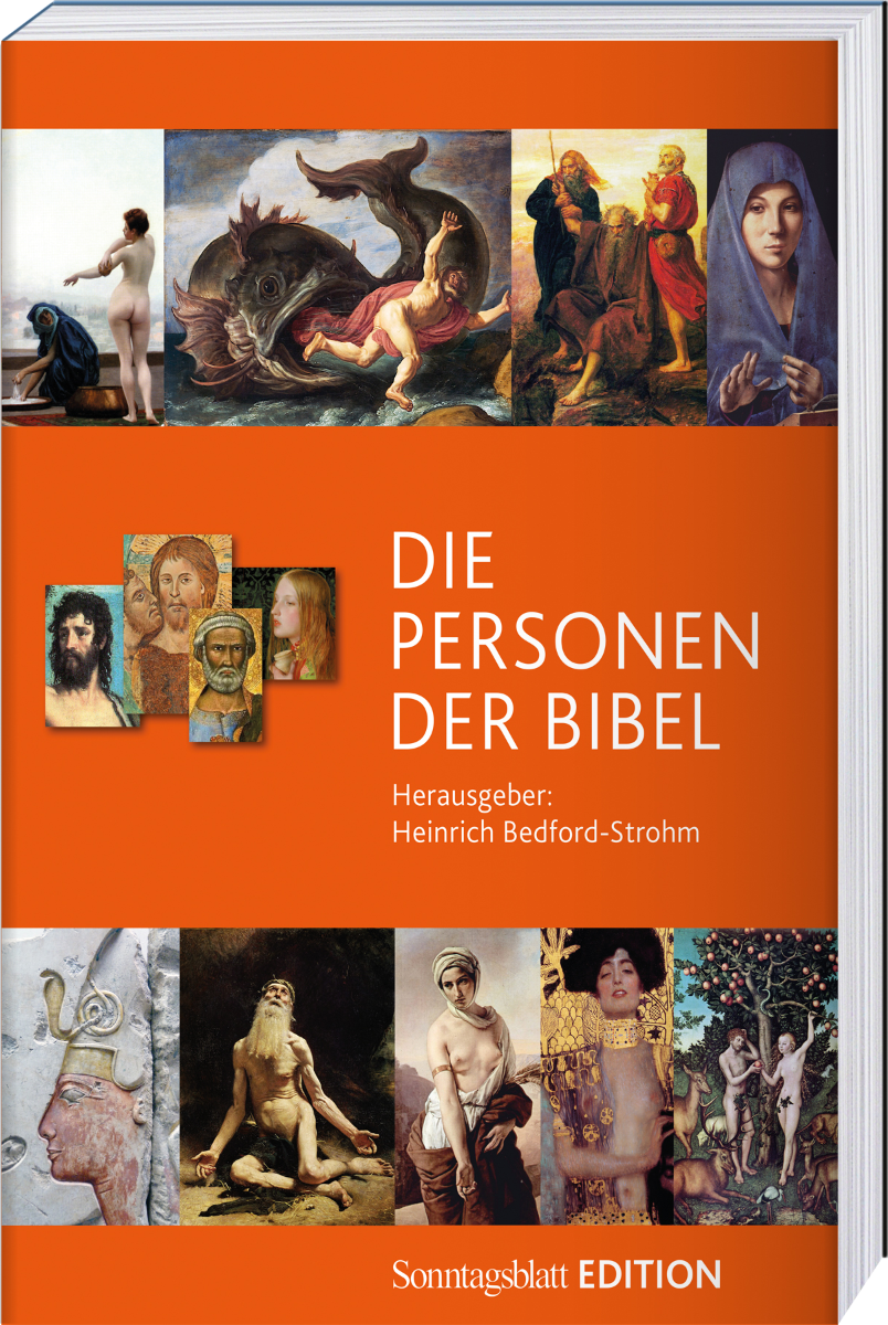 Cover des Sonntagsblatt-EDITION Buchs "Die Personen der Bibel 1" herausgegeben von Heinrich Bedford-Strohm.
Das Bild zeigt einige christliche Personen und Szenen.