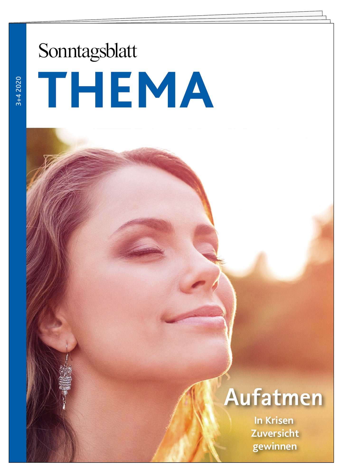Cover des THEMA-Magazins "Aufatmen".
In Krisen Zuversicht gewinnen. Das Bild zeigt den Kopf einer jungen Frau mit geschlossenen Augen und entspanntem Gesichtsausdruck.