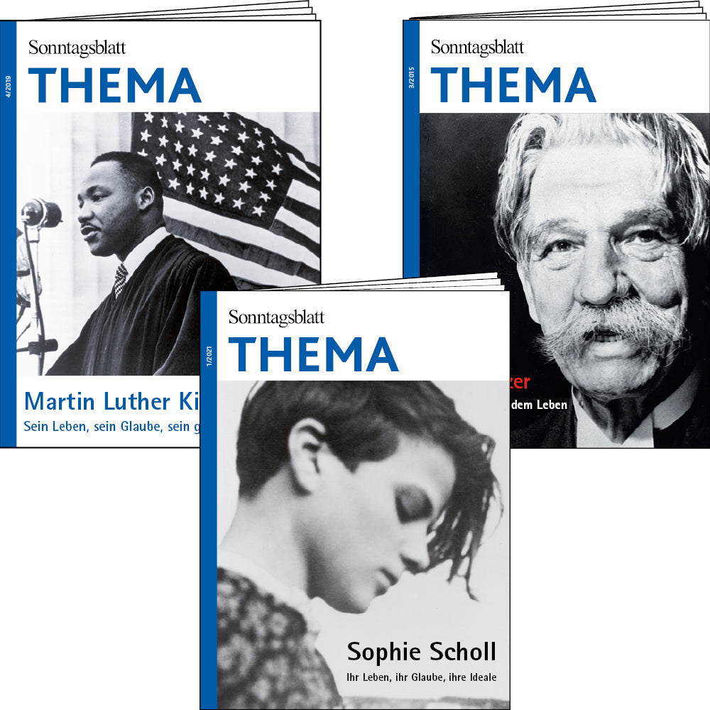 THEMA-Magazin-Paket: Persönlichkeiten mit THEMA Sophi Scholl, THEMA Martin Luther King und THEMA Albert Schweitzer