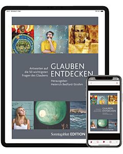 Abbildung des Buchs "Geheimnisse und Kuriositäten bayerischer Kirchen" auf dem Tablet und Handy.